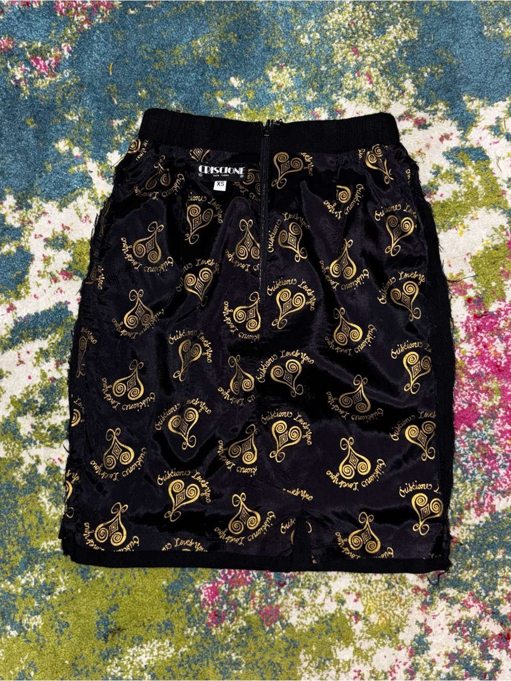 Vintage Criscione Gold Lined Pencil skirt Criscione Loves You Size XS